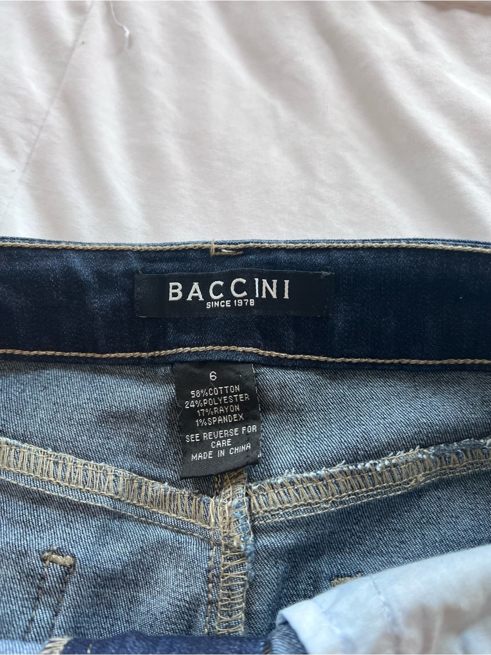 Baccini Denim Midi Skirt in Dark Blue - Picture 2 of 2